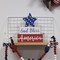 Memorial Day Decorations, 4th of July Decorations, God Bless America Wooden Block Sign with Star, Patriotic Independence Day Decor for The Home, Tiered Tray, Shelf, Table, Tabletop, Mantel
